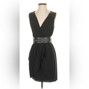 bcbg maxazria Black Cocktail dress with belt. Size Xs